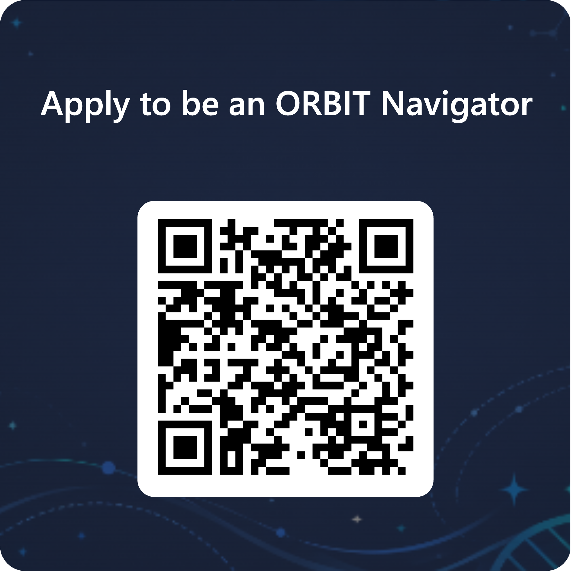 QR code for the application to become an ORBIT Navigator
